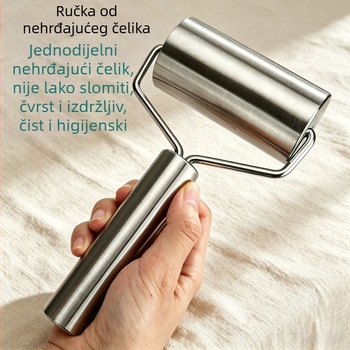 Nehrđajući čelični valjak za razvaljivanje tijesta, prehrambena kvaliteta 430, kućanski kuhinjski alat za razvlačenje tijesta za knedle i izradu keksa