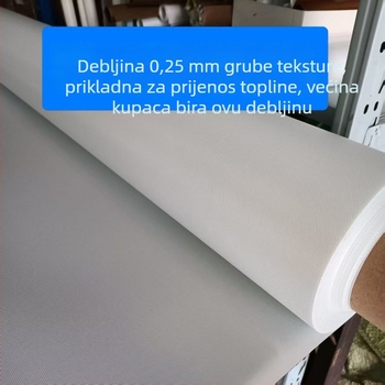 1 m široka, debljine 0,25 mm, grubo teksturirano platno s teflonskim premazom visoke temperature za pečenje i glačanje (staklena vlakna)