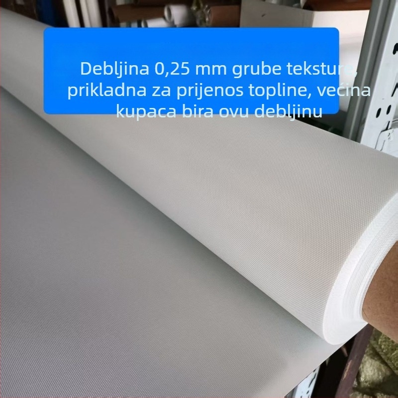 1 m široka, debljine 0,25 mm, grubo teksturirano platno s teflonskim premazom visoke temperature za pečenje i glačanje (staklena vlakna)