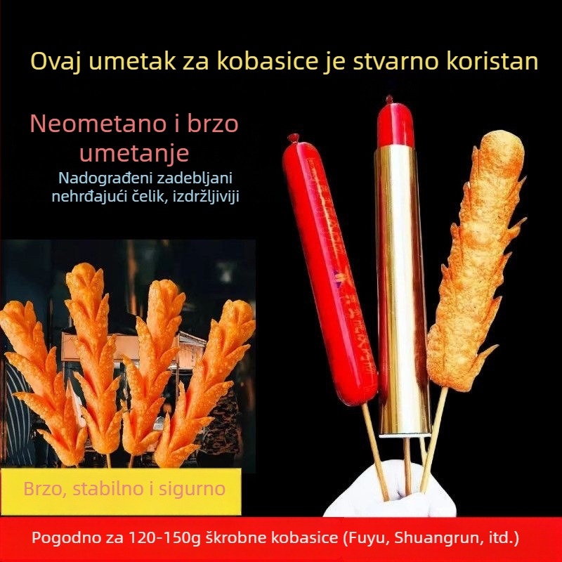 Nehrđajući čelični alat za provlačenje kobasica za početnike, učinkovit i jednostavan za upotrebu za štandove