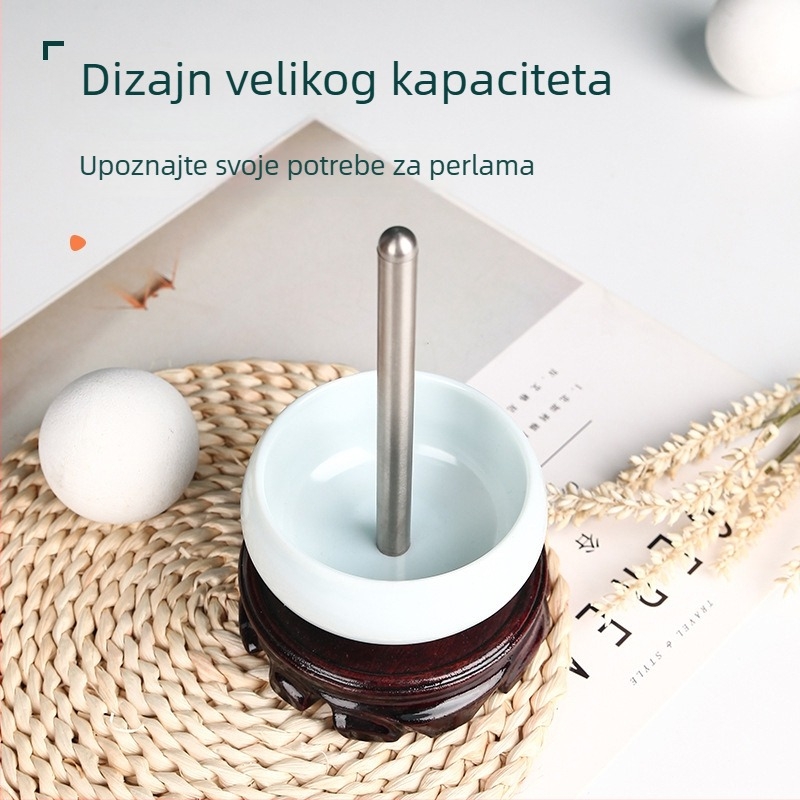Ručni alat za nanošenje perli od bukovog drveta i smole, s posudicom za perle za brzo provlačenje