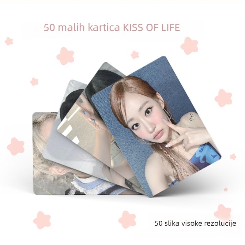 KISS OF LIFE Kutija sa 50 Lomo razglednica, veličina 57×86 mm, laserske Lomo kartice s korejskom ženskom grupom