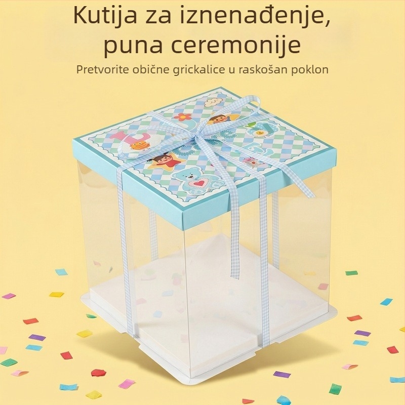 Set kutija za poklon snackova za Dan djece – prazna kutija za tortu i kutije za slatkiše