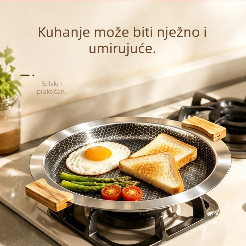 Grill tava od nehrđajućeg čelika – korejskog stila, kompatibilni s indukcijskim štednjakom, prijenosni kamp kuhinjski tiganj