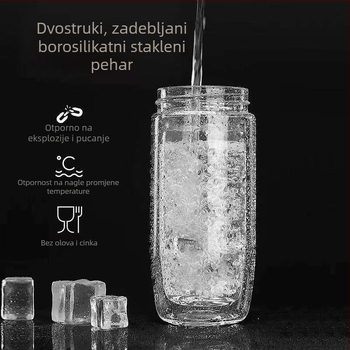 Šalica u obliku jajeta s poklopcem na jedno dodirivanje, dvostruko staklo, velika kapaciteta, otporna na toplinu