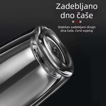 Šalica u obliku jajeta s poklopcem na jedno dodirivanje, dvostruko staklo, velika kapaciteta, otporna na toplinu
