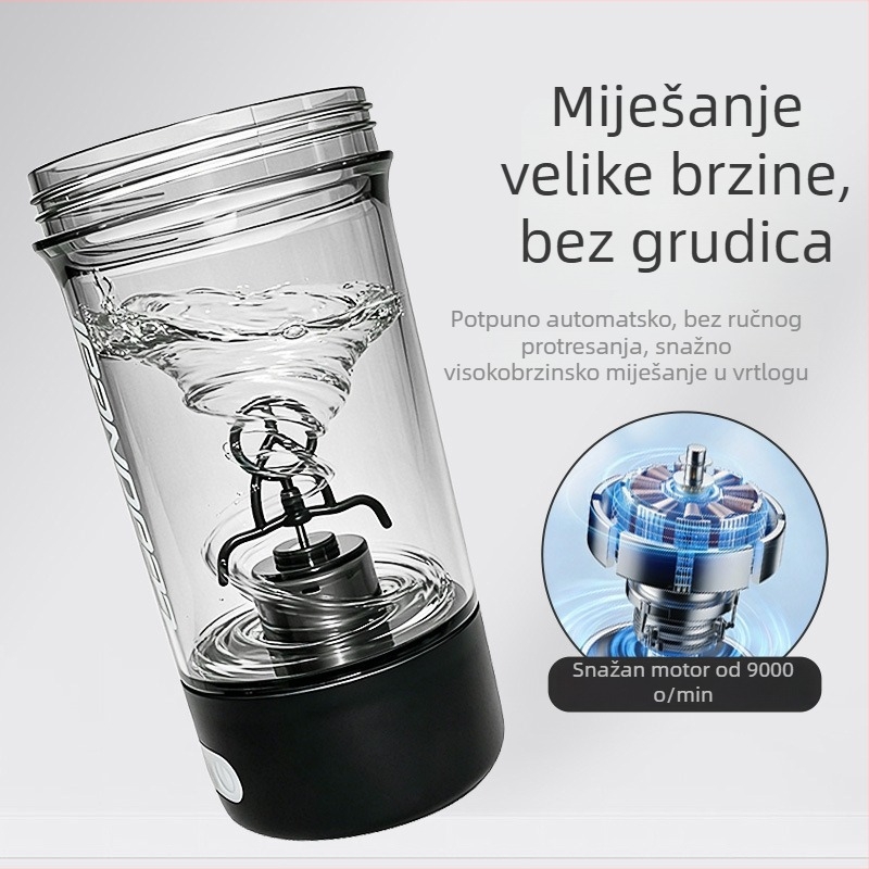 Potpuno automatska miješajuća šalica, prijenosni električni shaker, 600 ml za protein u prahu.