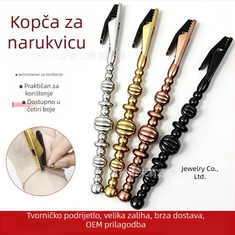 Pomoćna kopča za narukvicu s aligator klipsom za jednostavno oblačenje, alat za nakit