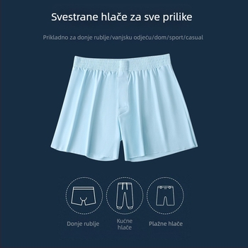 Muške ljetne boxer gaćice od ice silk, plus veličina, udobne, prozračne, brzo sušeće, bez šavova, kućne hlače