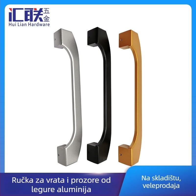 Ručka za klizna vrata duljine 400 mm - aluminijska legura, zlatni završetak, površinsko postavljanje, moderan dizajn