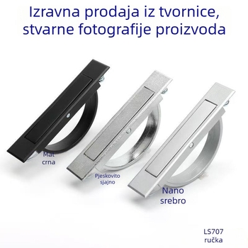 Skrivna ručka za ladice, okretna ručka u stilu tatamija, PL005 sferni prsten LS707, legura cinka