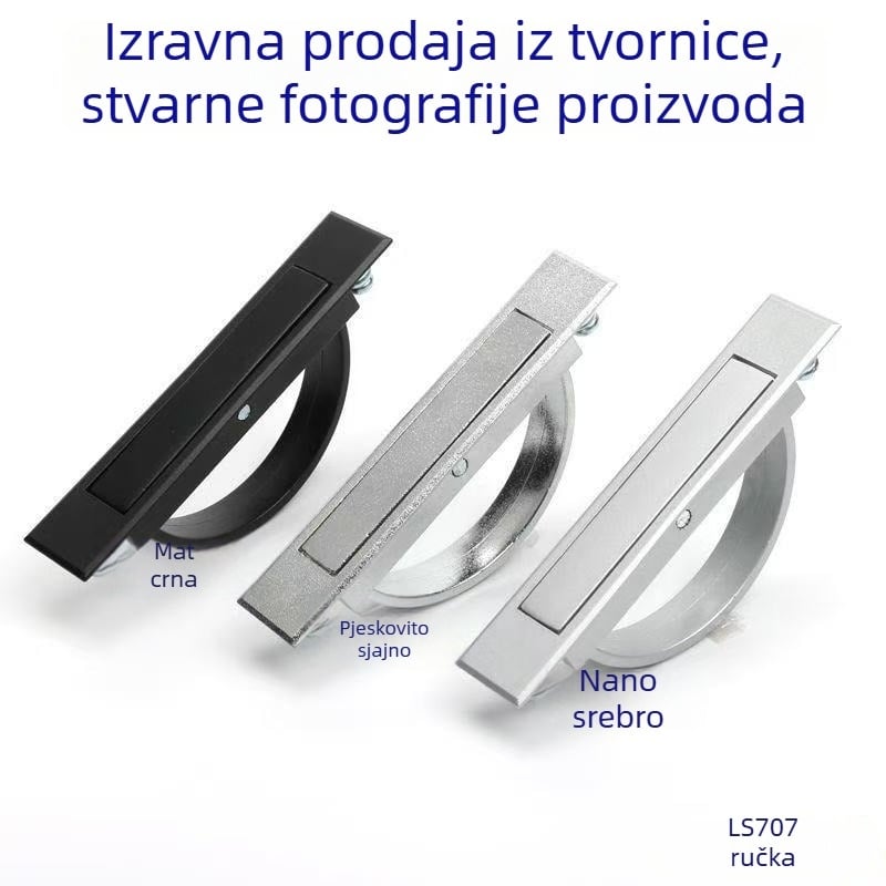 Skrivna ručka za ladice, okretna ručka u stilu tatamija, PL005 sferni prsten LS707, legura cinka