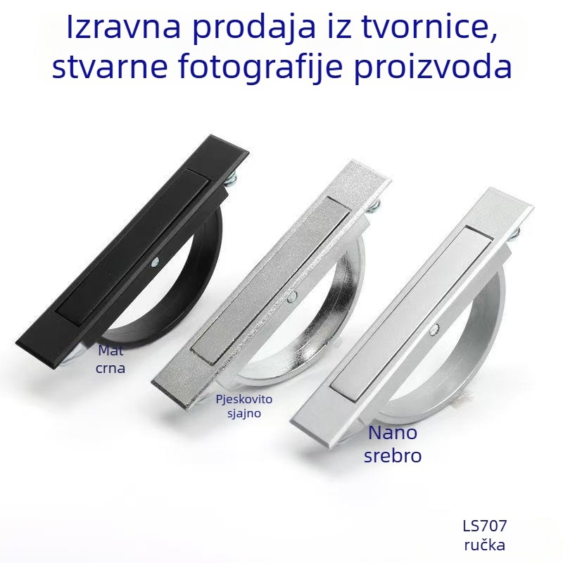 Skrivna ručka za ladice, okretna ručka u stilu tatamija, PL005 sferni prsten LS707, legura cinka