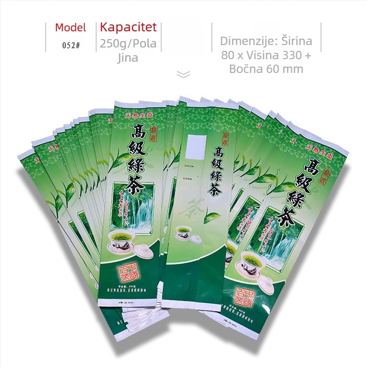 250 g zelenog čaja vakuumska vrećica s unutarnjom torbicom, termički zatvorena ambalaža za čaj