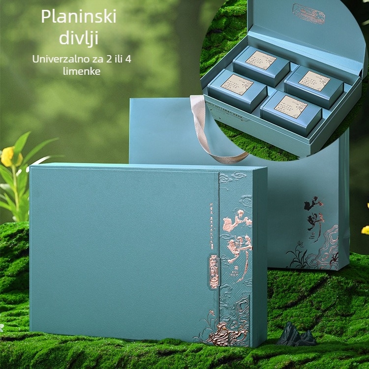Drvena kutija za poklon za zeleni čaj (prazna) set s Enshi Selenium Tea, Bi Luo Chun, Maojian, Bird's Tongue, Mingqian Longjing