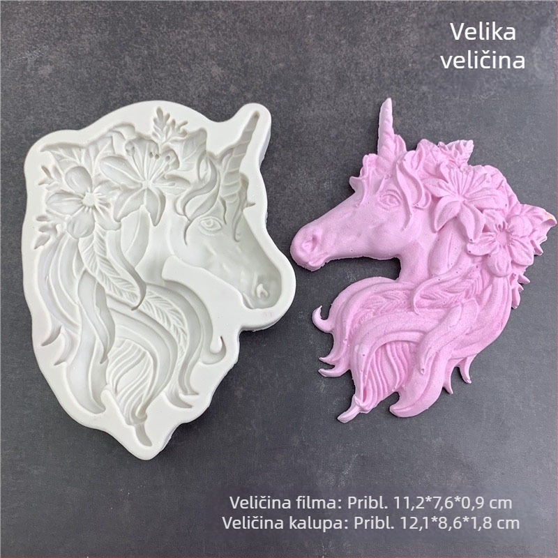 Silicone kalup u obliku jednoroga-pegaza za fondant i čokoladu; ukrašavanje kolača i DIY smola