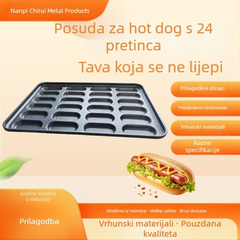 24‑dijelna neprijanjajuća forma za hot dog, pleh za pečenje, okruglog i kvadratnog oblika, za kućnu i komercijalnu upotrebu
