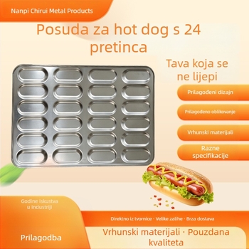24‑dijelna neprijanjajuća forma za hot dog, pleh za pečenje, okruglog i kvadratnog oblika, za kućnu i komercijalnu upotrebu