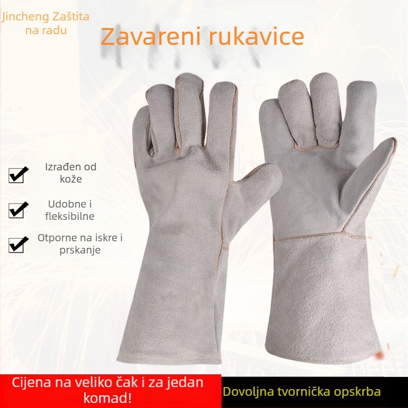 Debele rukavice za zavarivanje od kože goveda, za auto popravke, zaštita od iskri