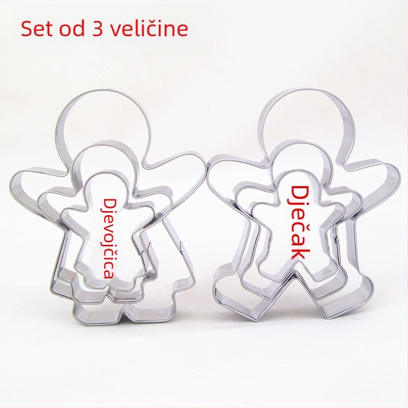 Set od 3 kalupa za gingerbread likove, nehrđajući čelik