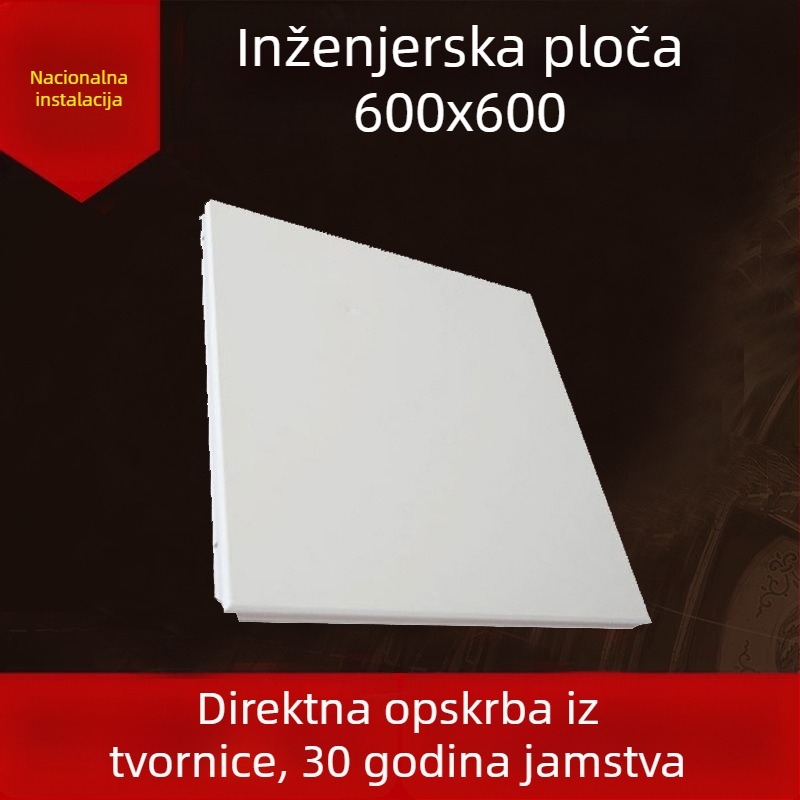 600x600 aluminijska pločica za strop, integrirani strop za ured