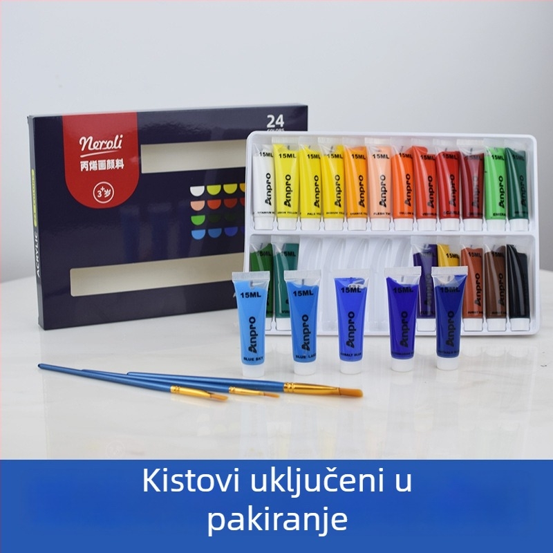 Neroli Narančasti cvijet, set akrilnih boja od 24 boje za djecu — DIY slikanje na kamenčićima i odjeći