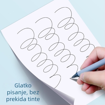 100 crnih punjenja za gel olovku, s igličastim i kugličastim vrhom, za učenike