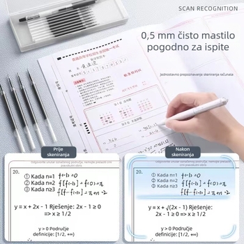 Punjenje za olovku 0,5 mm crno, neutralno mastilo, brzo sušeće, push-type, velika kapaciteta, vrh četkaste vrste u obliku tikve
