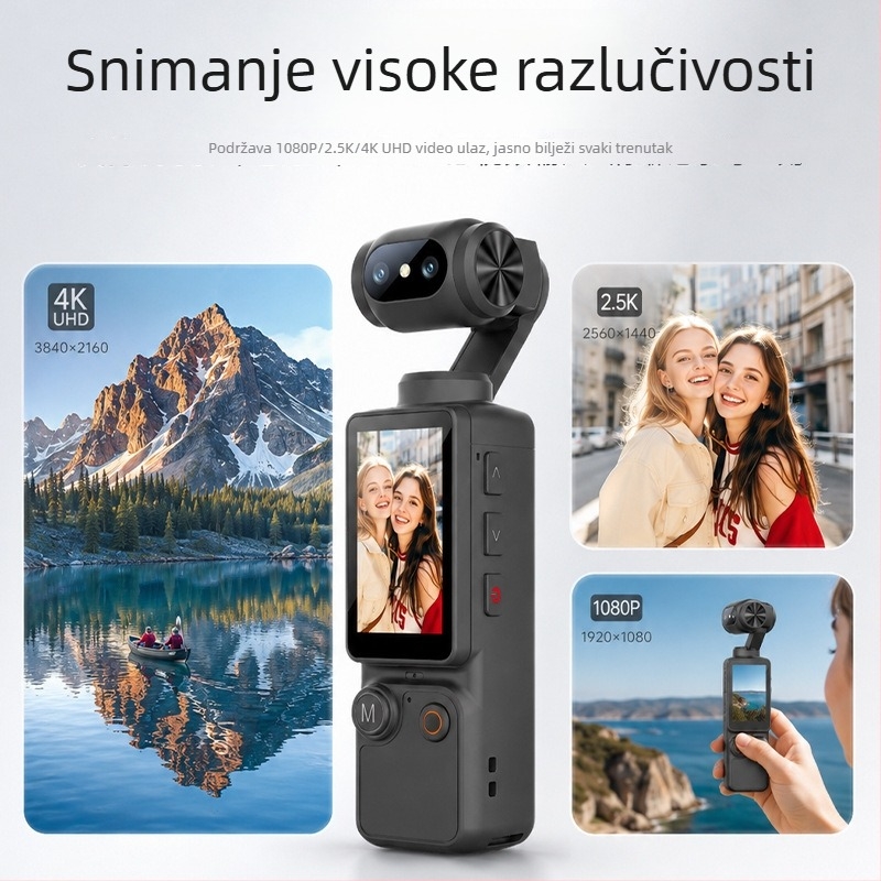 A30 dvostruka sportska kamera s ručnim gimbalom, džepne veličine, HD stabilizacija slike