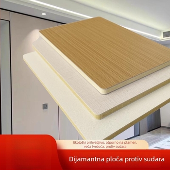 Dijamantno otporna ploča od karbonskog kristala za unutarnju dekoraciju – integrirani zidni panel s drvenim furnirom