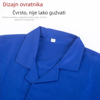 Dugi radni mantil s blok bojama, prašni otporna radna uniforma za radionicu, mogućnost tiska, dugi rukavi