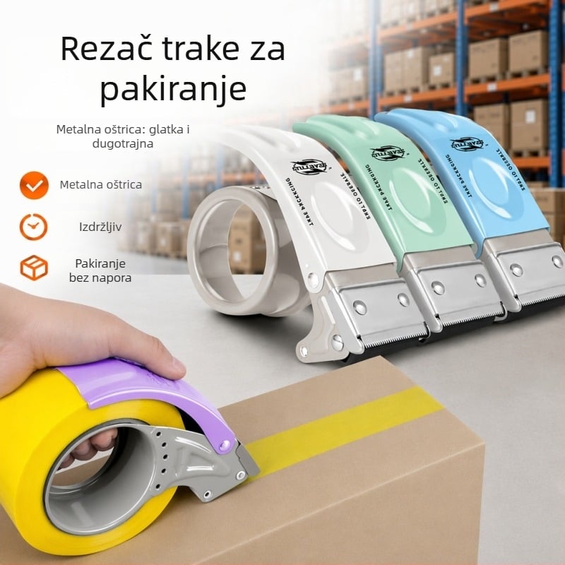 Teški metalni zatvarač kutija s prozirnim dispenzerom za traku