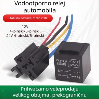 Vodootporno rele 12V/24V, 4-pinski i 5-pinski, kompakno univerzalno automobilno rele s utičnicom