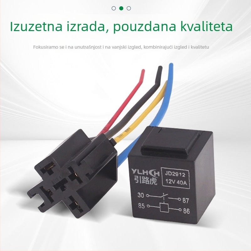 Vodootporno rele 12V/24V, 4-pinski i 5-pinski, kompakno univerzalno automobilno rele s utičnicom