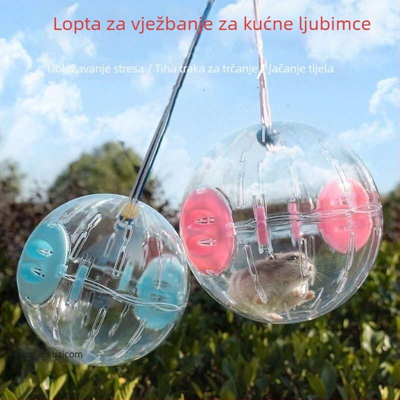 Igračka za hamstera: trkaća lopta i točak sa stalkom za male životinje - vježba lopta, rolajuća lopta protiv dosade