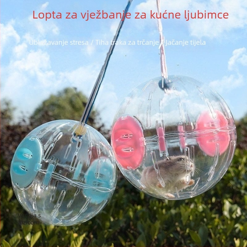 Igračka za hamstera: trkaća lopta i točak sa stalkom za male životinje - vježba lopta, rolajuća lopta protiv dosade