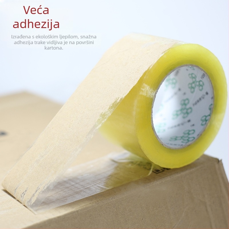 7 cm traka za pakiranje kutija, prozirna brtvena traka, BOPP film, snažna adhezija, duljina 110–300 m