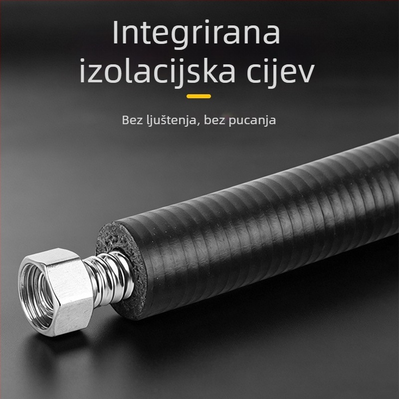 Debelo izolirano korugirano crijevo za bojler, otporno na eksplozije, 304 nehrđajući čelik, visoka toplinska otpornost, 1/2-inčni solarni dovodni crijevo