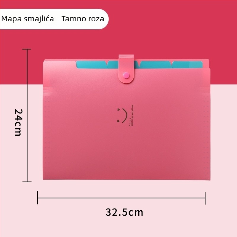 A4 fascikl za ispite sa smiješnim dizajnom, akordeonski folder s 5 pretinaca i stranice za umetanje