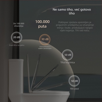 Pametna grijana električna sjednica za WC s UV sterilizacijom, universalna prilagodba, stalna temperatura, sporo zatvaranje za kućnu upotrebu