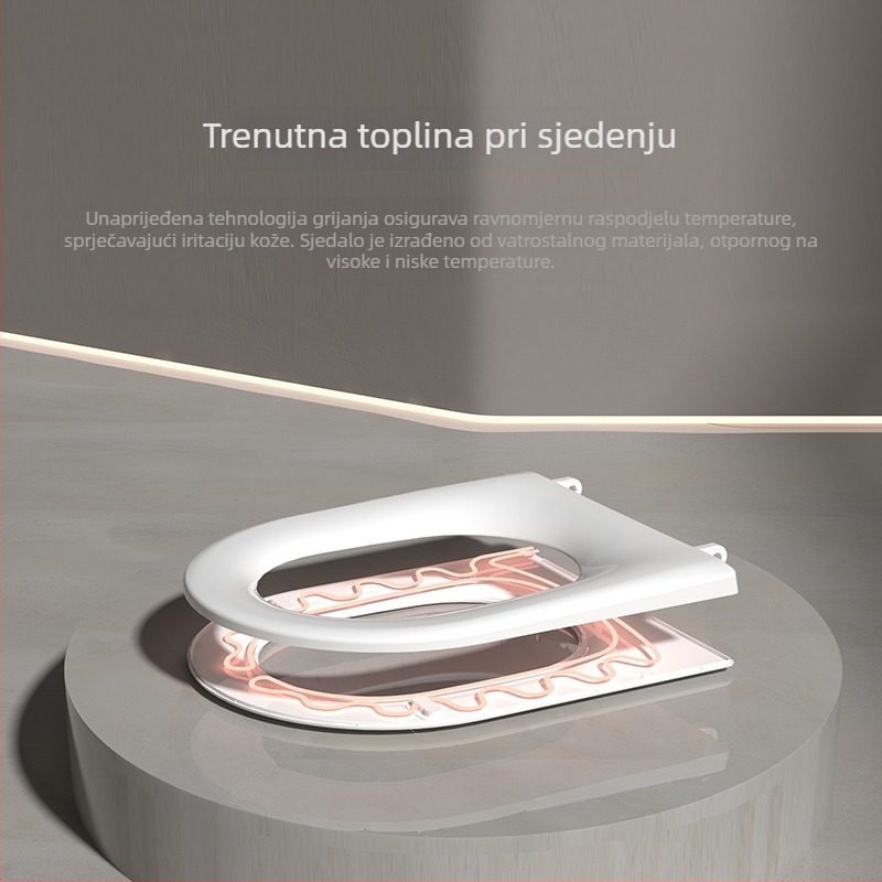Pametna grijana električna sjednica za WC s UV sterilizacijom, universalna prilagodba, stalna temperatura, sporo zatvaranje za kućnu upotrebu