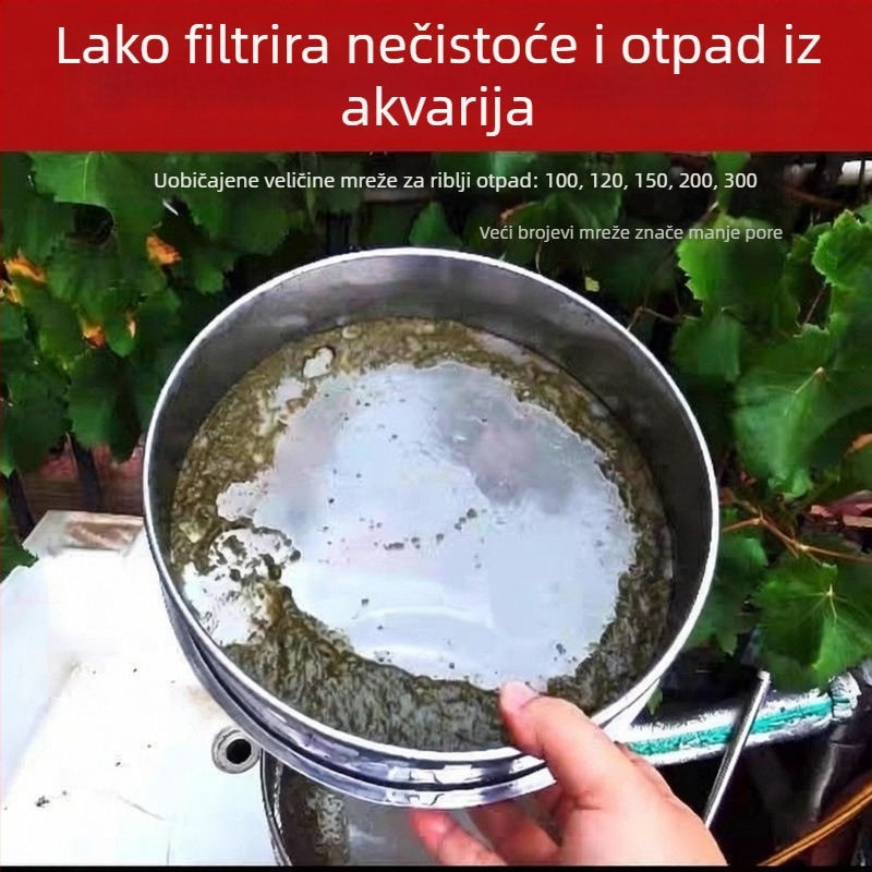 Nehrđavi čelik — ultrafina kružna mreža za filtriranje akvarija i ribnjaka