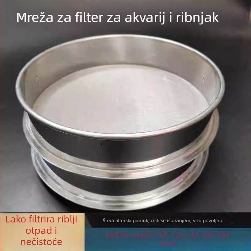 Nehrđavi čelik — ultrafina kružna mreža za filtriranje akvarija i ribnjaka