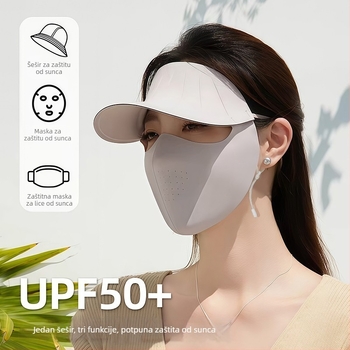 Novi stil maske za zaštitu od sunca za žene, zaštita UV za cijelo lice, maska od ice silk, ljetni facekini s integriranim šeširom