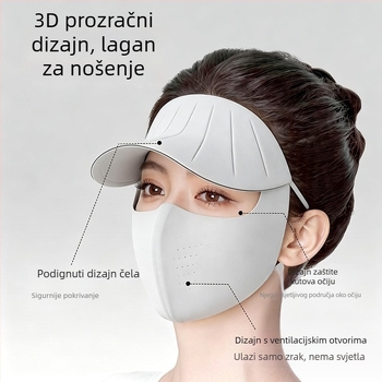 Novi stil maske za zaštitu od sunca za žene, zaštita UV za cijelo lice, maska od ice silk, ljetni facekini s integriranim šeširom