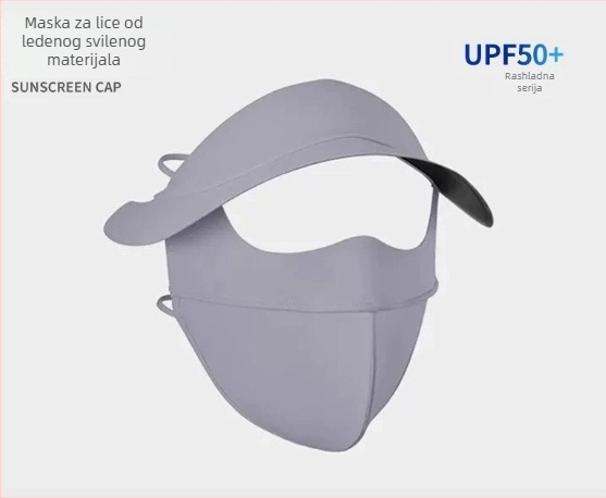 Novi stil maske za zaštitu od sunca za žene, zaštita UV za cijelo lice, maska od ice silk, ljetni facekini s integriranim šeširom