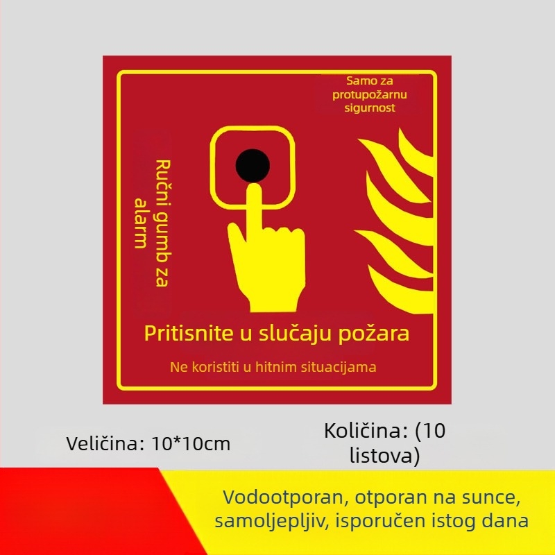 Sigurnosni znak lifta: Ne naslanjajte se na vrata; Ne gurajte vrata; Opasnost od stiskanja prstiju. Samoljepljiva naljepnica.