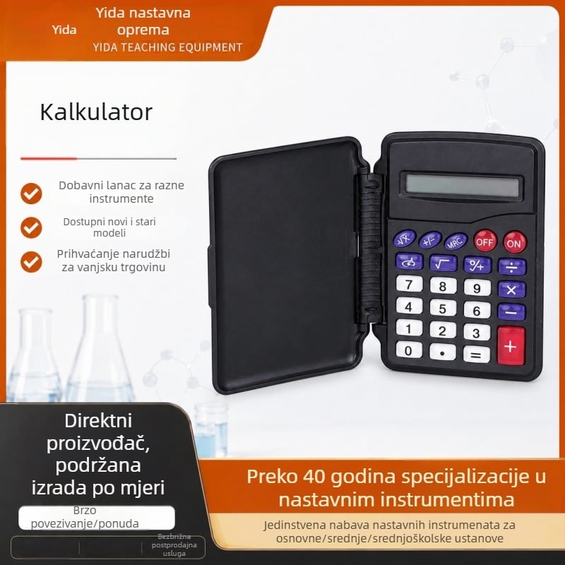 Učenicki višefunkcijski aritmetički kalkulator s poklopcem, 8-znamenkasti zaslon