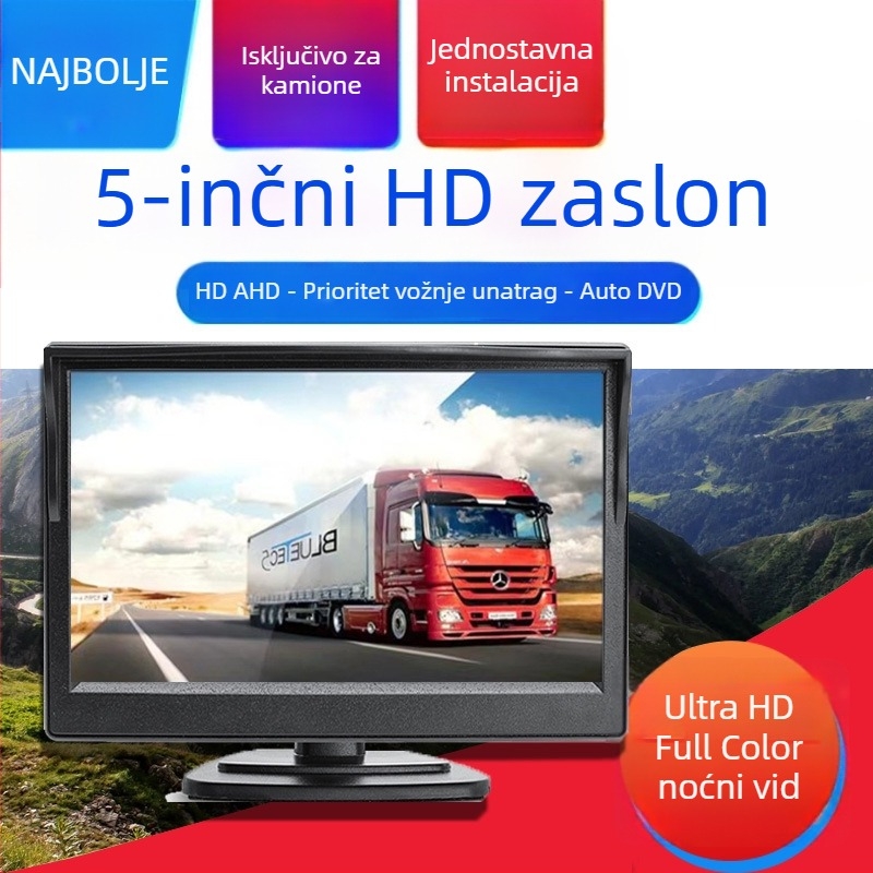 5-inčni AHD auto monitor s LCD zaslonom 1080p HD za vizualizaciju stražnjeg pogleda AC-530XD