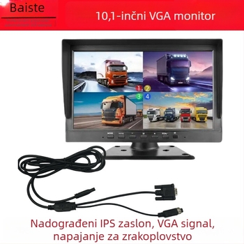 Univerzalni auto monitor od 10,1 inča s VGA CCTV prikazom za kameru za vožnju unatrag